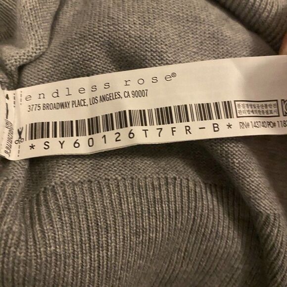 Endless Rose Ruffled Off-the-Shoulder Sweater Gray Size S - Picture 9 of 10